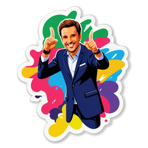Vrolijke Sportpresentator Sticker
