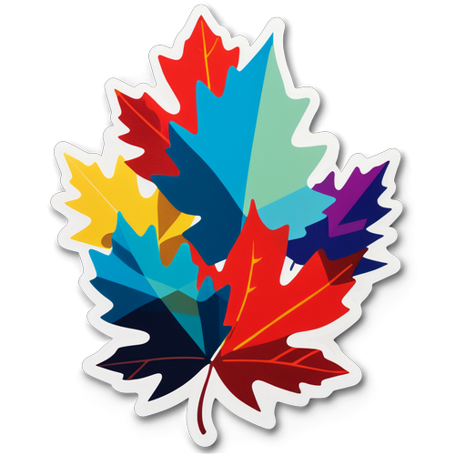 Colorful Canadian Collage Sticker