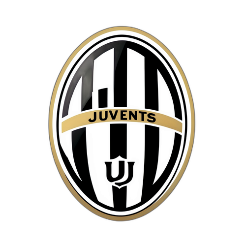 Logo clasic Juventus combinat cu un fotbal