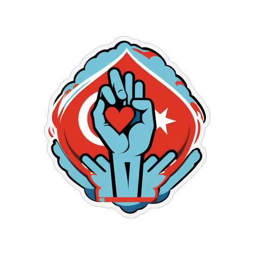 Türkiye İçin El Kalp Dayanışma Çıkartması
