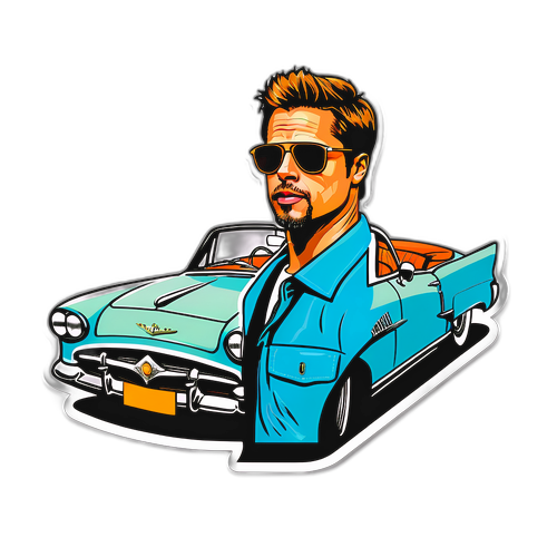 Cool sticker af Brad Pitt