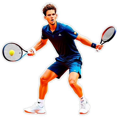 Dominic Thiem: Il Giocatore d'Ace in Azione! Scopri il Nostro Nuovo Sticker Adrenalinico!