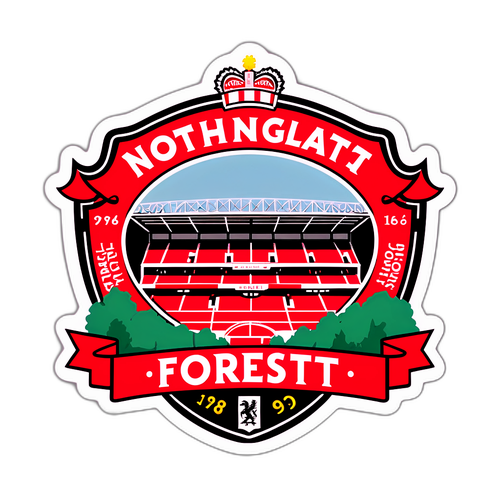 Ρετρό αυτοκόλλητο ποδοσφαίρου της Nottingham Forest