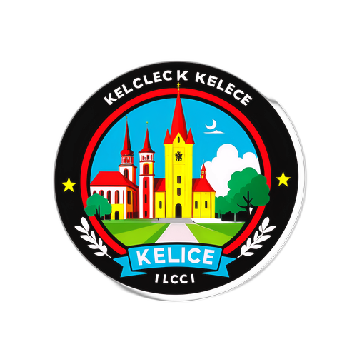 Nowoczesny znak Kielc z lokalnymi symbolami