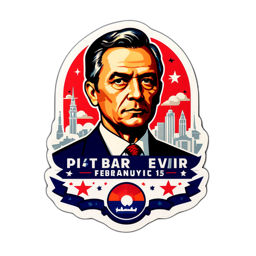 Un adesivo audace che celebra il riferimento storico all'evento del 15 febbraio