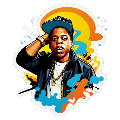 Jay-Z w stylu graffiti z elementami inspirowanymi Beyonce