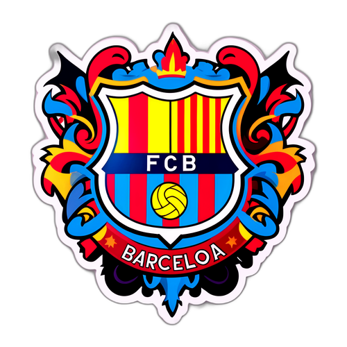 Emblema de FC Barcelona con Elementos de Arte Callejero