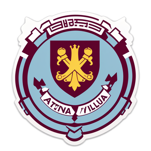 Elegant sticker med Aston Villa's logo og West Hams symbolik