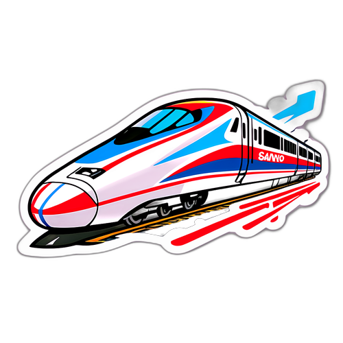 ダイナミックなサンヨー新幹線の走行シーン