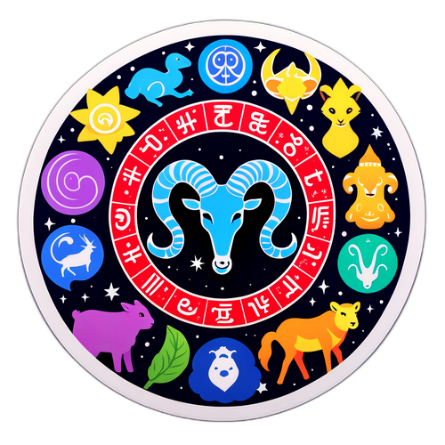 Joulukuun horoskooppimerkit tarra