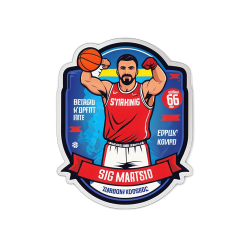 Autocolant cu mesaj motivațional pe fundal sportiv