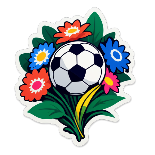 Buchet de flori cu mingi de fotbal