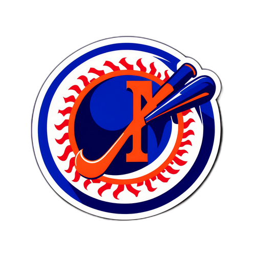 メッツとブルワーズのロゴを組み合わせた野球ステッカー