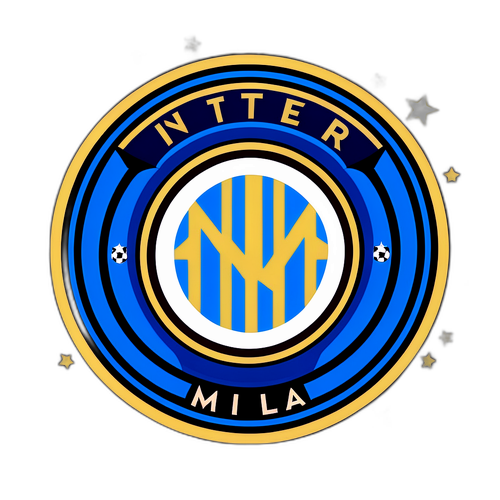 Adesivo Inter Milan con stelle e simboli calcistici