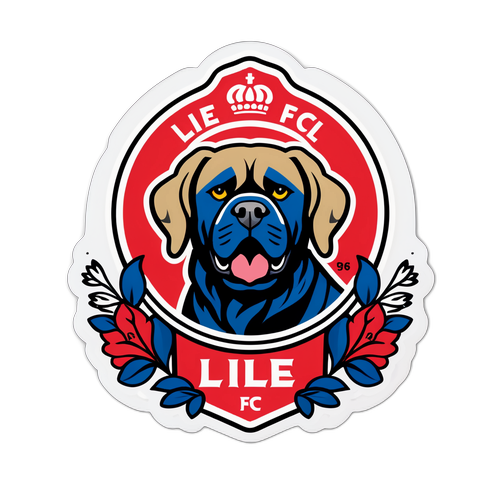 Kibandiko cha Lille FC kilicho na nembo maarufu