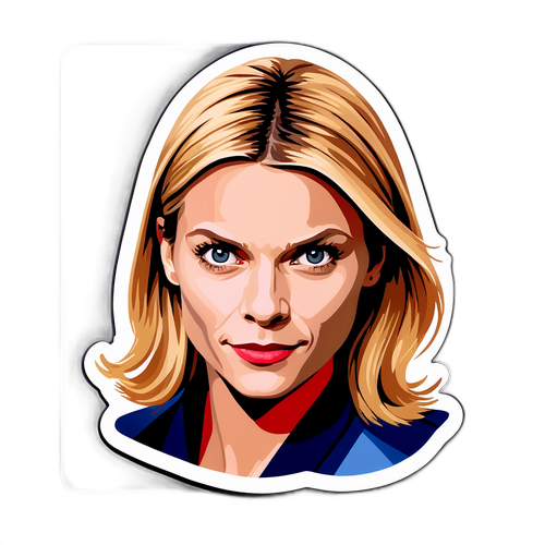 Kunstnerisk klistremerke av Claire Danes