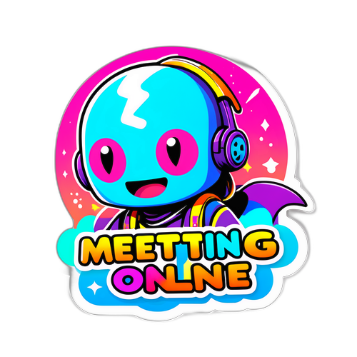 Наклейка с геймерской анимацией в Discord-чате и текстом "Встретимся онлайн!"