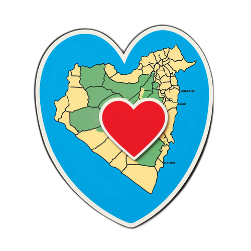 קולב עם לב בצורת מפה של עזה