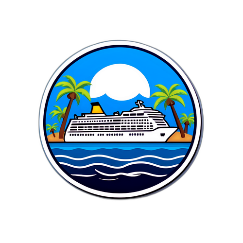 Kryssningsfartyg på en klar blå ocean