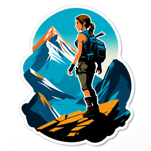 Minimalist sticker inspirovaný Tomb Raider