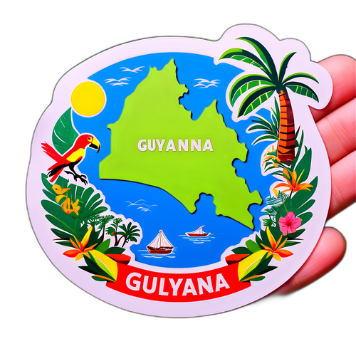 Aufkleber mit Karte von Guyana