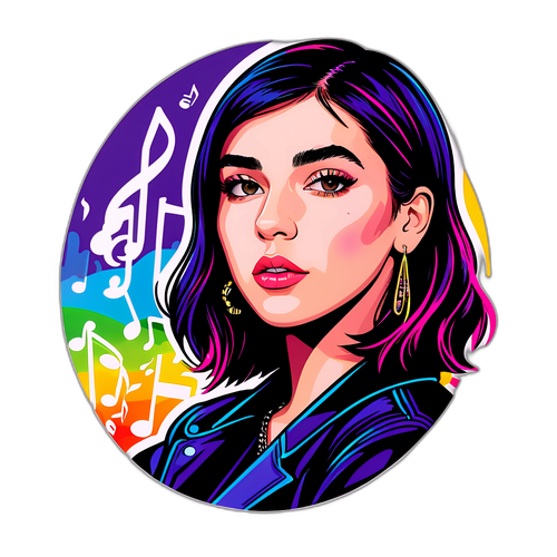 Chic nálepka Dua Lipy s hudebními motivy