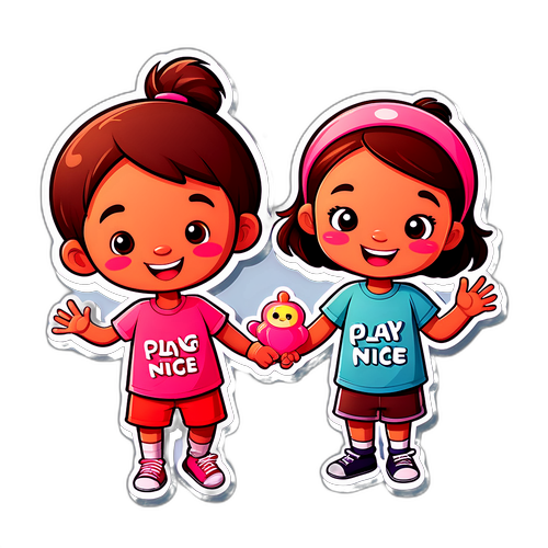 Schattige cartoon van twee vrienden die samen spelen