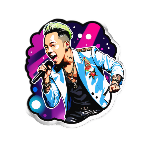 Sticker G-Dragon biểu diễn trên sân khấu