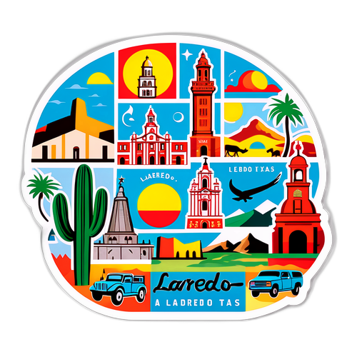Makulay na Sticker ng Laredo, Texas