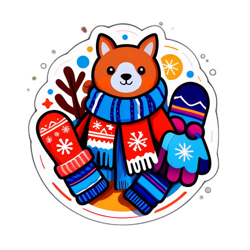 冬季温暖的贴纸设计