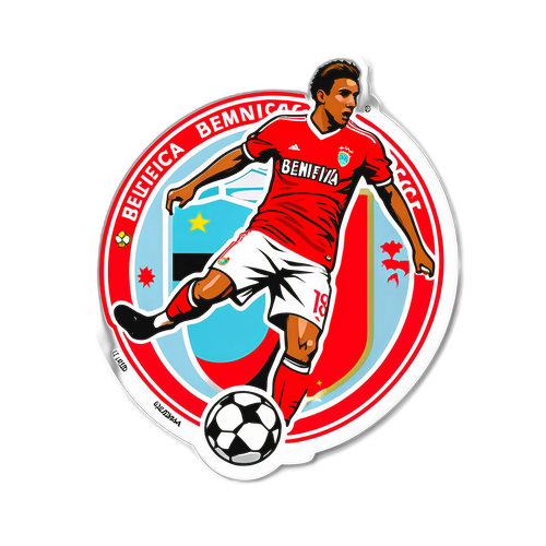 Autocollant Benfica avec un joueur marquant un but
