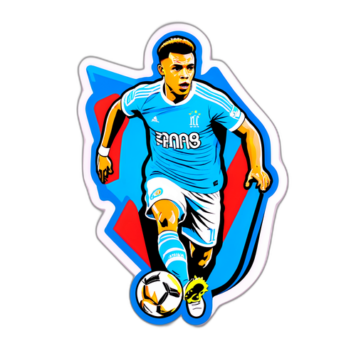 Pemain Marseille FC Melakukan Gerakan Keterampilan