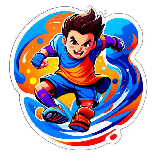 Dynamic Sports Gaming Sticker Design
