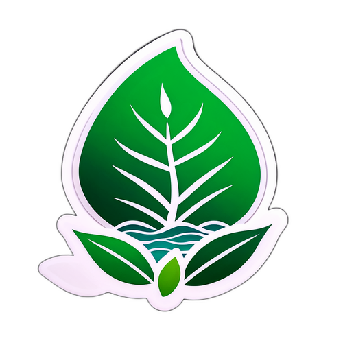 Yeşil Yapraklar ve Su Motifleri