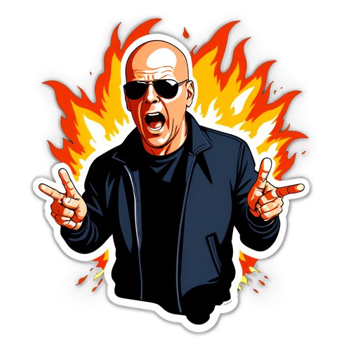 Bruce Willis Actie Sticker