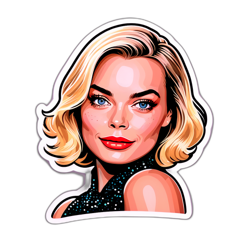 Margot Robbie vonzó portréja, hollywoodi stílusban