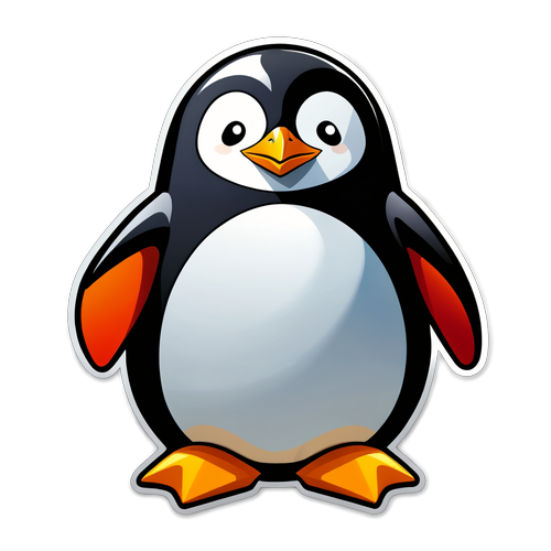 Adorable Cartoon Penguin Sticker