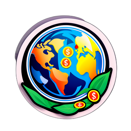 Стикер с иконками денег и Земли