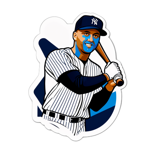 Classy Sticker of Derek Jeter in Yankees Uniform