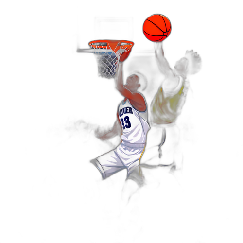 Energetic Xavier Basketball Dunk Sticker