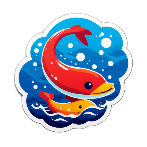 Vibrant Swimming Fish Sticker