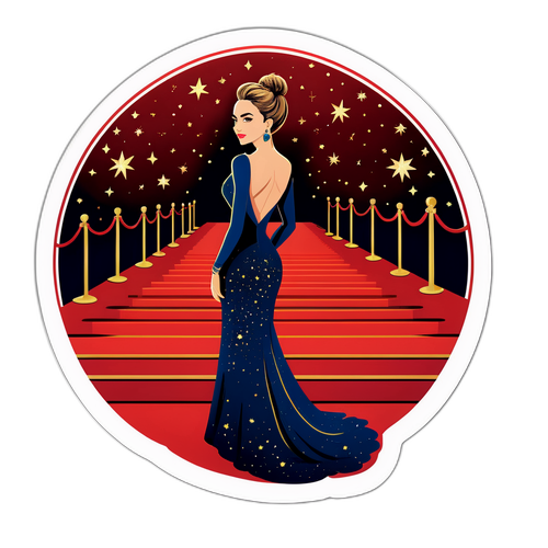 Elegantní samolepka s Evou Decroix na červeném koberci