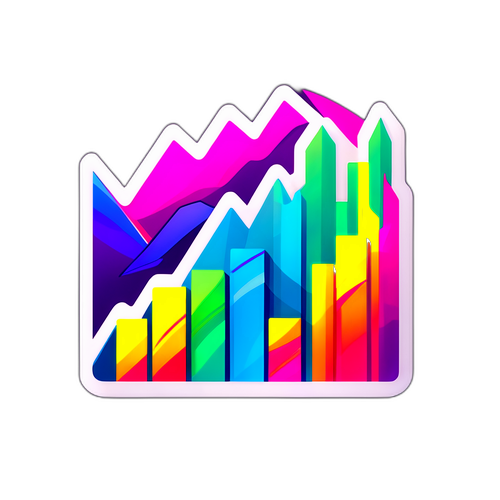 สติ๊กเกอร์ของการเติบโตทางการเงินผ่านหุ้น