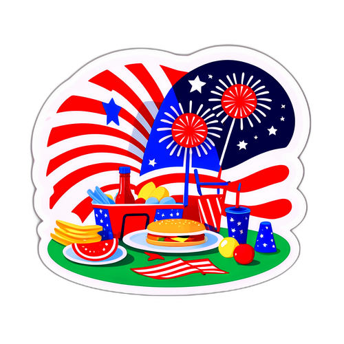 Autocollant célébrant les traditions du 4 juillet