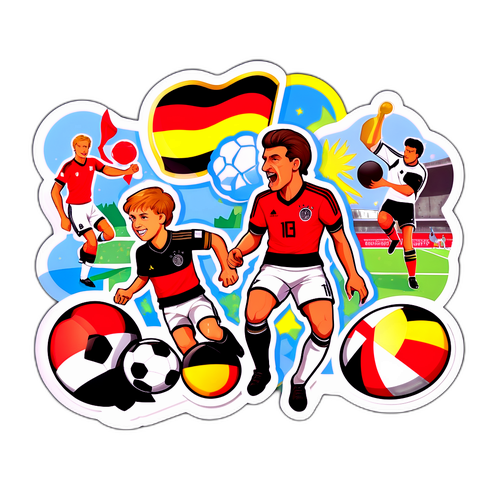 Sticker yenye Muktadha wa Mafanikio ya Kihistoria ya Soka ya Ujerumani