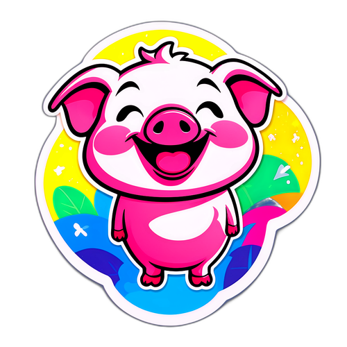 Ecolha uma opção divertida com um porquinho feliz