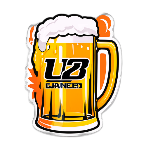支持U23球队的啤酒杯贴纸