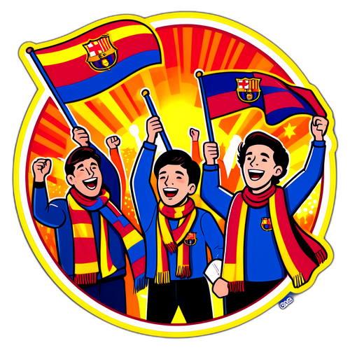 Retro Design Aufkleber von Barca-Fans