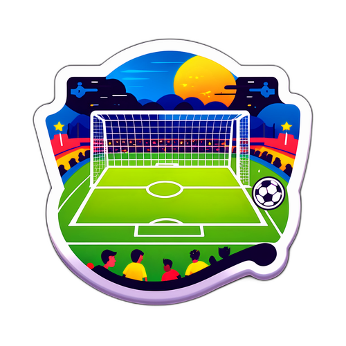 Fotbollspitch vid skymning