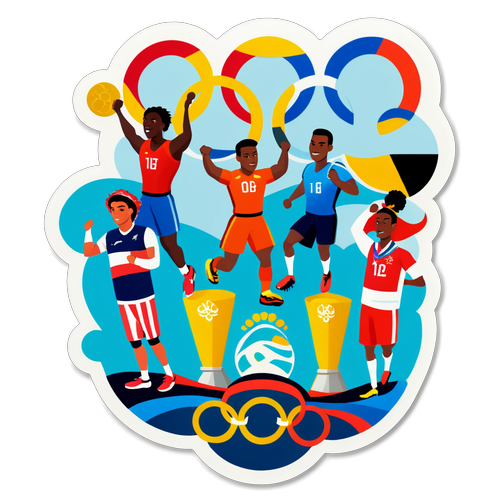 Uniti per l'Oro: L'Essenza dello Spirito Olimpico in un'Illustrazione Strabiliante!